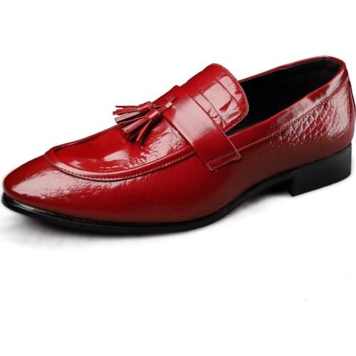 Mens Shoes Uniform Oxford Shoes Tassel Leather Slip On Plus Big Size Pointed-toe Casual Leisure Form Spring Fashion