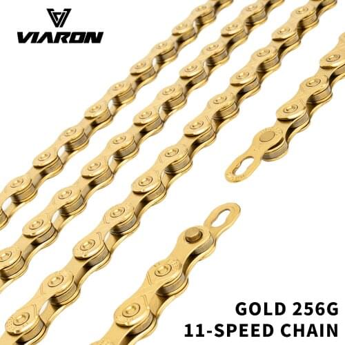 VIARON Bicycle Chain 8S 9S 10S 11S 12 Speed Velocidade Bike Chain Mountain/Road Chains Bicycle Part 116 Links Gold Silver