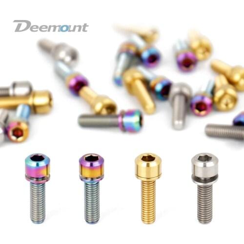 Deemount M5x20mm Bicycle Stem Bolts Hex Headed With Washer MTB Mountain Bike Ti TC4 Screw Cycle Fastening Parts 6PCS