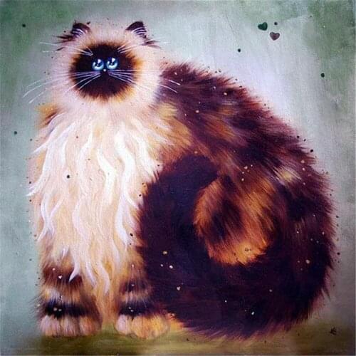 Cartoon Cat Printed Water-Soluble Canvas 11CT Cross-Stitch Kit DIY Embroidery DMC Threads Painting Handicraft Stamped