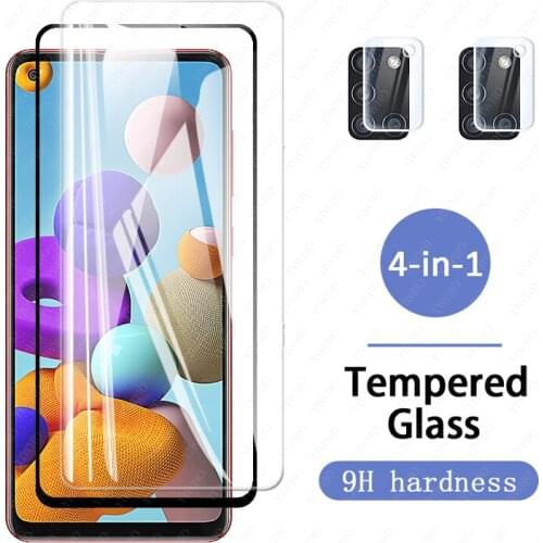 Tempered Glass for Samsung Galaxy A21S Screen Protector on For Galaxy A41 A31 A21 A51 A71 Camera Lens Protective Glass Film