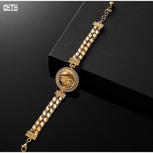 Ladies Men Trendy Fashion Middle East Muslim Bracelets Arab Fashion Glamour Crystal Jewelry Turkish Coin Bracelet Gift Wholesale