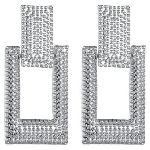 2019 Vintage Square Earrings For Women Gold Color Statement Earrings Fashion Jewellery Large Earings Geometric Female Jewelry