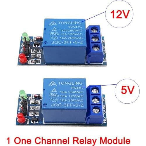 1Pcs 1 Channel Relay Module DC 5V 12V Low Level Trigger One Channel Relay Module Interface Board Shield For Arduino