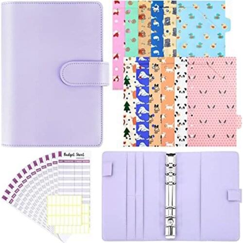 27 Pieces A6 PU Leather Binder Cover Cash Budget Envelopes System Budget Pockets for Planner Organizer