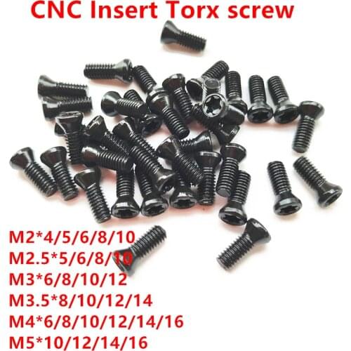 50pcs M2 M2.5 M3 M3.5 M4 M5 CNC Insert Torx Screw for Replaces Carbide Inserts Lathe Tool Blade Cutter Bar 12.9 alloy steel