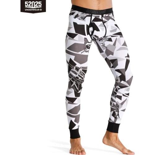 52025 Men Thermal Camouflage Leggings Cotton Modal Soft Comfortable Underwear Eco-friendly Print Thermal Bottoms Thermo Leggings