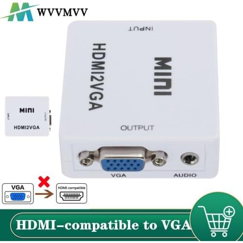 1080P HDMI-compatible to VGA Adapter Digital to Analog Converter Cable For Xbox PS4 PC Laptop TV Box to Projector Displayer HDTV