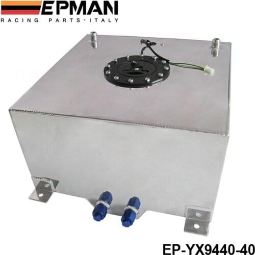 40L Aluminium FUEL CELL TANK polished FUEL LEVEL SENDER AN-10 outlets EP-YX9440-40