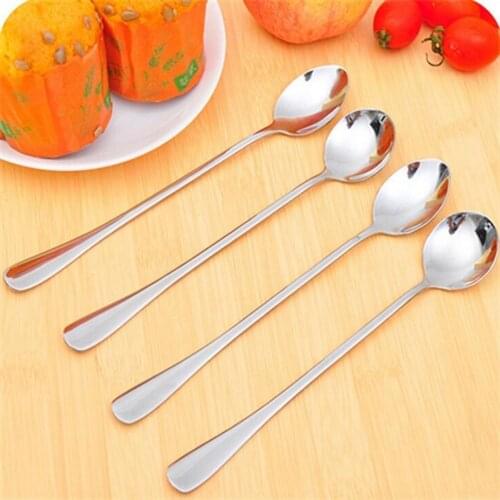 ANDI 1 pc/lot Long Handle Stainless Steel Tea Coffee Spoon Cocktail Ice Cream Soup Spoons Cutlery for Kitchen Tools Gadgets