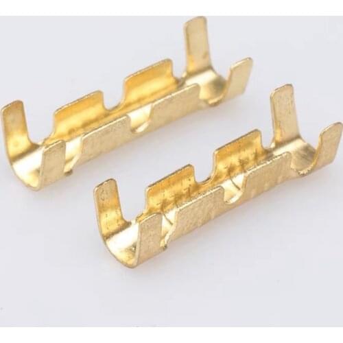 Quick Docking Connect Wiring Terminal Brass Crimp Terminal Electric Butt Connector Kit U-shaped Terminal Tab 0.3-1.5mm²