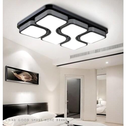 Black & White Rectangular & Square Hardware Acrylic LED Ceiling Lights Living room bedroom study restaurant aisle ceiling lamps