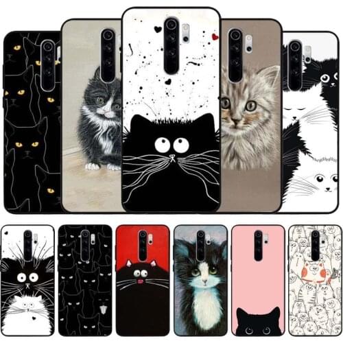 Kim Haskins Cat black Silicone Phone Case For Redmi note 9 8 7 Pro S 8T 7A Cover