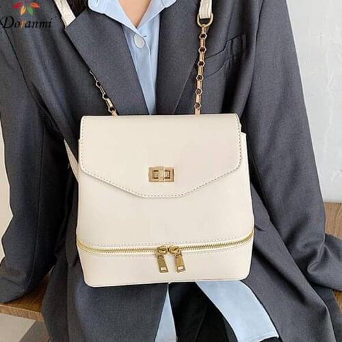 DORANMI High Quality Schoolbag Womens Backpack 2020 Luxury Brand Designed Solid Rucksack Female School Book Bag Mochila SB102