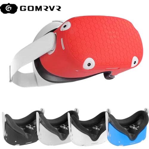 GOMRVR Siliconen Beschermhoes Shell Case Voor Oculus Quest 2 Vr Headset Head Cover Anti-Krassen Voor Oculus Quest 2 vr Accessoir