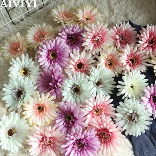 10pcs Artificial flower Silk gerbera for christmas home decor accessories fake stamen a cap diy gift wreath cheap flower
