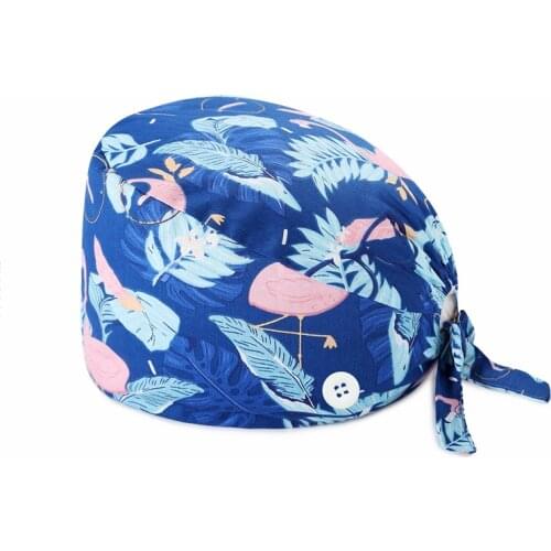 Fashion Print Nurse Work Hat Casual Unisex Scrub Cap Adjustable Sweatband Bouffant Hats gorros quirofano mujer nurse uniform