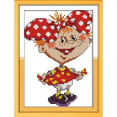 A pretty girl cross stitch kit 14ct 11ct counted pre print fabric canvas x stitches embroidery DIY handmade needlework plus