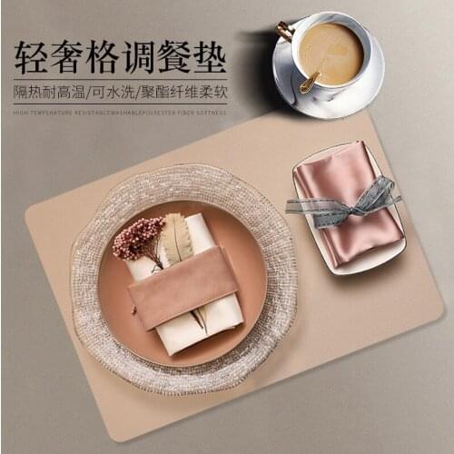 New 14 color 45*30cm high-grade solid color satin western mat Restaurant table mat party decorative tablecloth washable napkin