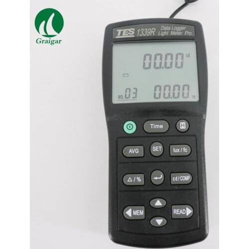 Original TES-1339R Data logger Light Meter Tester Luminous Intensity Measurement