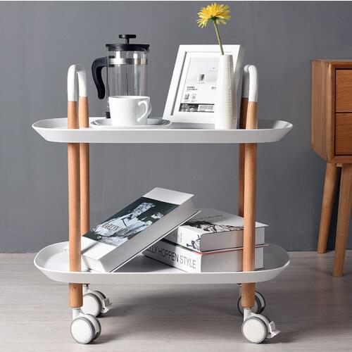 Mini Movable Storage Rack Cart Kitchen Bedroom Bathroom Organizer Bed Sofa Side Coffee Table Plate Barber Salon Garden Shelves