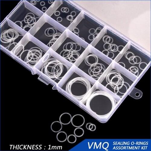 Silicone O-ring Durable White Gasket Replacements CS 1mm OD 6mm-30mm 15 Sizes For Quick Couplers PCP DIY 150PCS/SET BG020