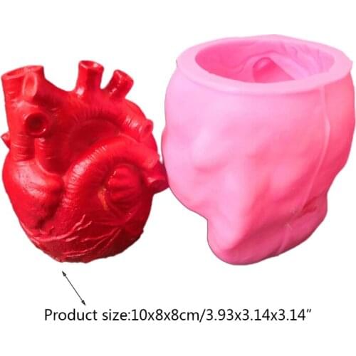 R2LE Heart Candlestick Epoxy Casting Silicone Molds Make Dripping Glue UV Soft Pottery for DIY Jewelry Box Trinket Container