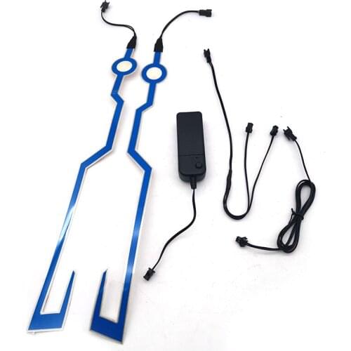 Blue Motorcycle Helmets Mode Night Time Riding Signal Flashing Lights strip Bar