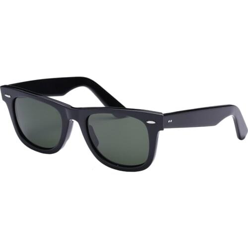 2019 Top Quality GLASS Lens Sunglasses Men women Luxury Brand Rivet Design Goggles Elegant Female Square Oculos UV400 Protection