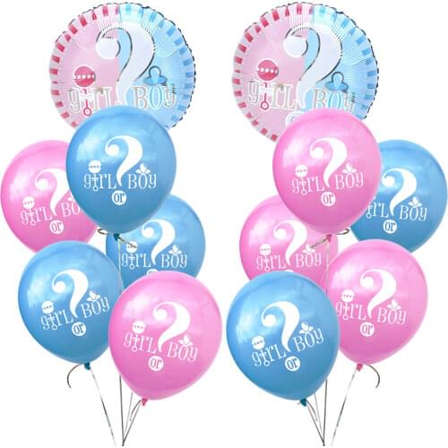 AMAWILL 12 Pcs/lot Oh Baby Shower Decorations Gender Reveal Party Its A Boy Or Girl Party Decoration Supplies Pink Blue Balloon
