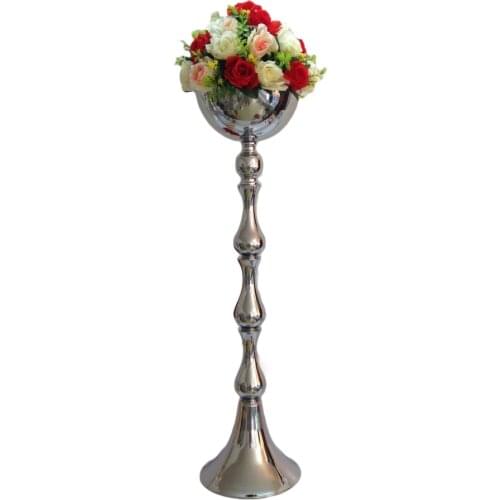 Flower Vase Silver Metal Flower Rack Wedding Table Centerpiece Event Road Lead For Party Home Decoration 10 PCS / Lot