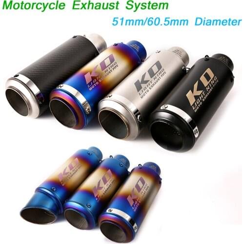 Exhaus Silencer Pipe DB Killer System 51mm 60.5mm Head Muffler Stainless steel Carbon Fiber Motorcycle Vent Pipe Universal