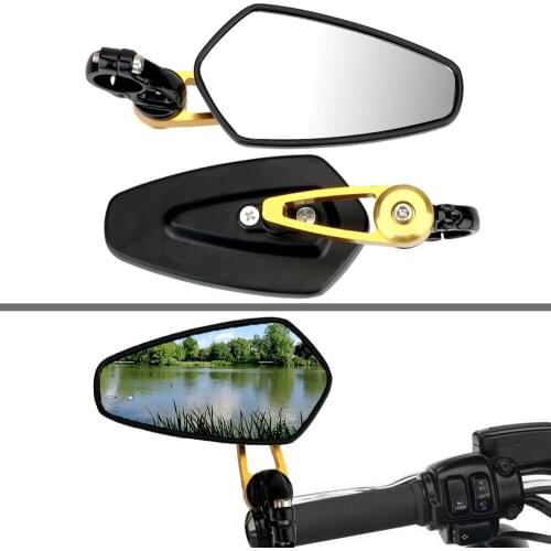 LEEPEE Adjustable 7/8" 22mm Bar End Rear Mirrors Motorbike Scooters Rearview Mirror Side View Mirrors For Cafe Racer 2Pcs/set