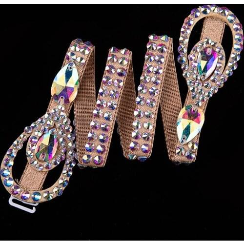 Belly dance waist chain Hip scarf Belly dance rhinestone oriental new product Pearl waist chain new