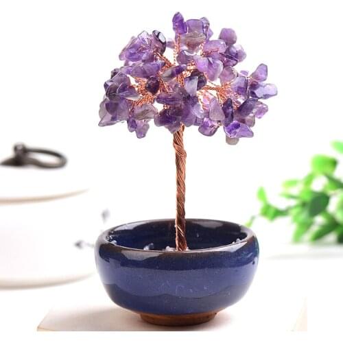 1PC Natural Amethyst Tree Quartz Mineral Crystal Jewelry Life Tree Rock Mineral Specimen Reiki Healing Home Christmas Decor Gift