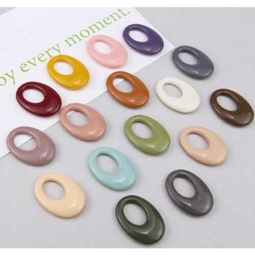 10pcs New Hot Sale Fashion Retro Simple Hollow Oval Smudge Resinpendant Earrings for Women Girl Material Diy Jewelry Accessories