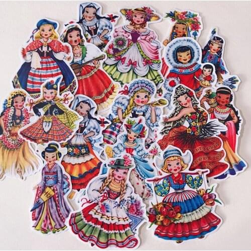 18pcs Girl and bunny stickers/Scrapbooking Stickers /Decorative Sticker /DIY Craft Cup notebook