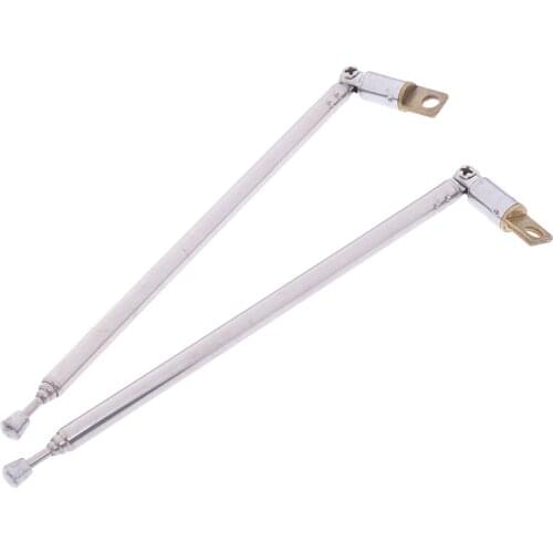 2pcs 37cm 4 Section Telescopic Stainless Steel AM FM Radio Universal Antenna