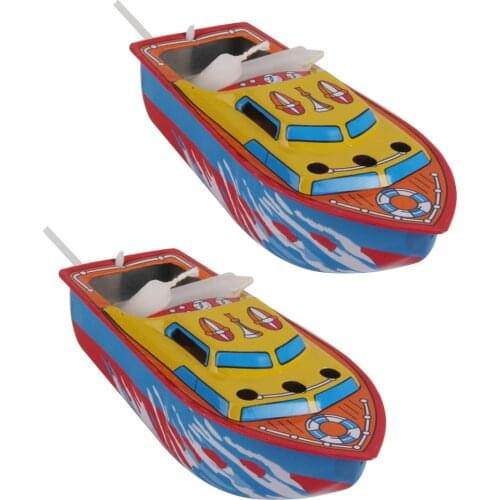 2Pcs Collectible Candle Powered Steam Boat Tin Toy Vintage Style Floating POP POP Boat Toy Gift