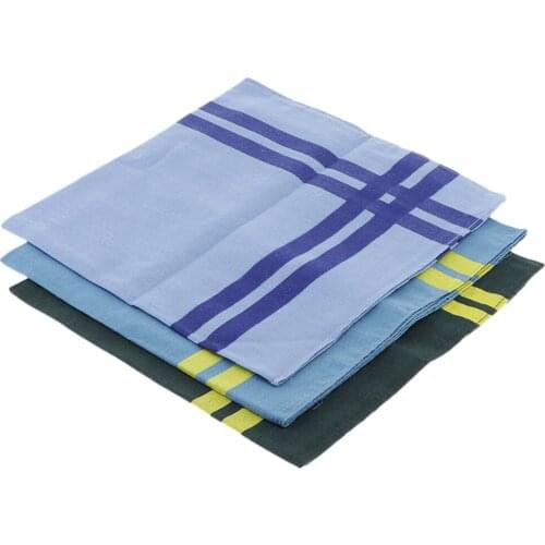 3pcs Mens Plaid Handkerchief Cotton Official Costumes Square Decorative Grid Hanky