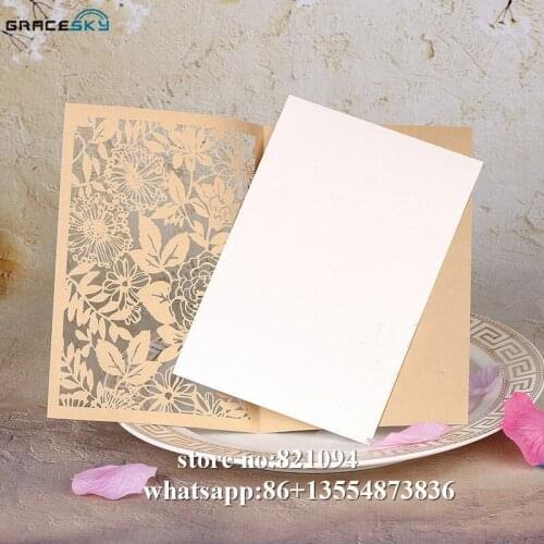 40Pcs/Lot 12*18cm free shipping Hollow Laser Cut Business Party Wedding Invitations Card Decoration Romantic Wedding Supplies
