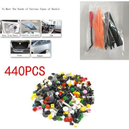 440Pcs+Tool Set Mixed Car Fastener Clips Bumper Door Panel Fender Retainer Rivet