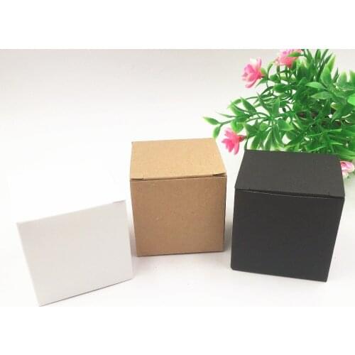 50pcs High Quality 5x5x5cm Kraft Paper Candy Box Square Shape Wedding Gift Party Supply Cupcake Package box