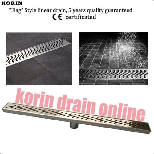 600mm "Flag" Style Stainless 304 Linear Shower Drain, Vertical Drain, Floor Waste, Long floor drain, Shower channel