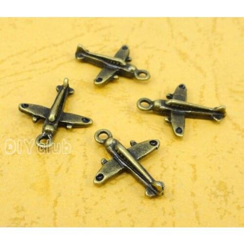 80pcs-Antique Bronze Aircraft Charms Pendant, Airplane Charms 20x17mm