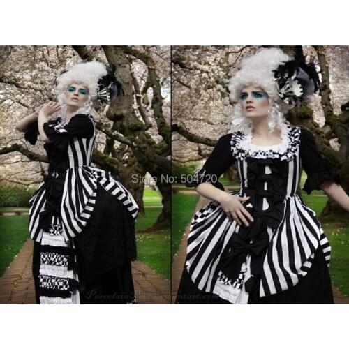 Tailored! stripe Vintage costumes 18th Duchess Retro medieval Renaissance Reenactment Theatre Civil war Victorian dress HL-408