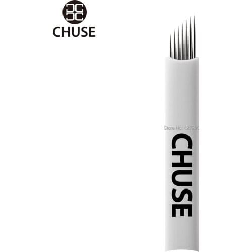 CHUSE Tattoo Needle S7 Permanent Makeup Needles Eyebrow Microblading Manual Blades 7-Pins Bevel High Quality 50Pcs