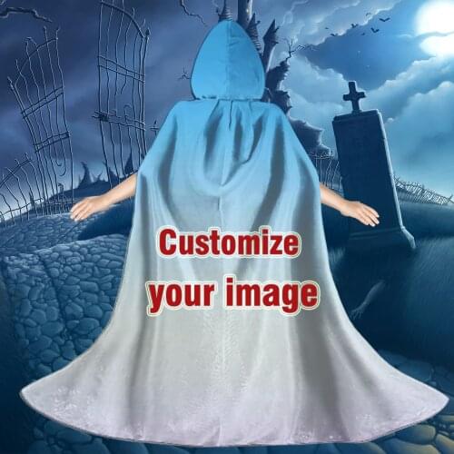 Dropshipping Wholesale Customize Your Image/Logo Halloween Hooded Cloak Cosplay for Children DIY Parties & Festivals Decoration