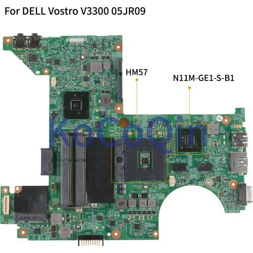 KoCoQin Laptop motherboard For DELL Vostro 3300 V3300 Mainboard 09288-1 CN-05JR09 05JR09 N11M-GE1-S-B1 512M RAM HM57