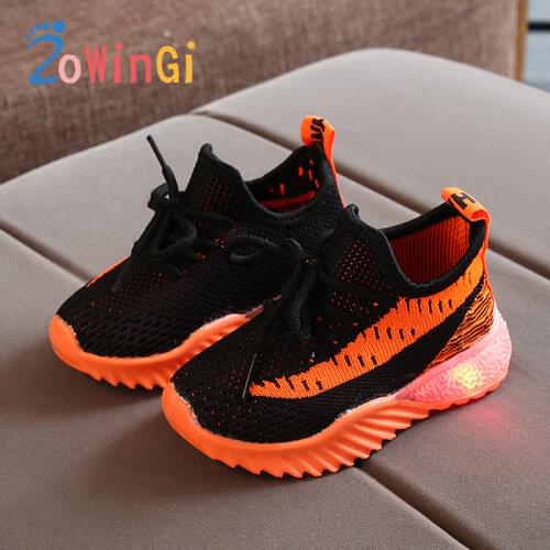Size 21-30 Glowing Sneakers Kids Led Shoes Children Boys Air Mesh Breathable Sneakers buty swiecace chlopiec Shining Sneakers
